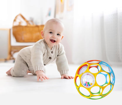 KIKUO Classic Ball teething grasping ball with rattles, 11.5 cm