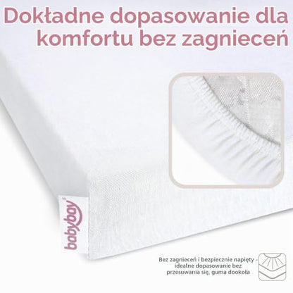 BABYBAY Deluxe Organic fitted sheet 89x50 cm white