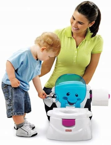 FISHER PRICE nocnik Moja Pierwsza Toaleta DE, interaktywny nocnik do nauki korzystania z toalety dla dziecka