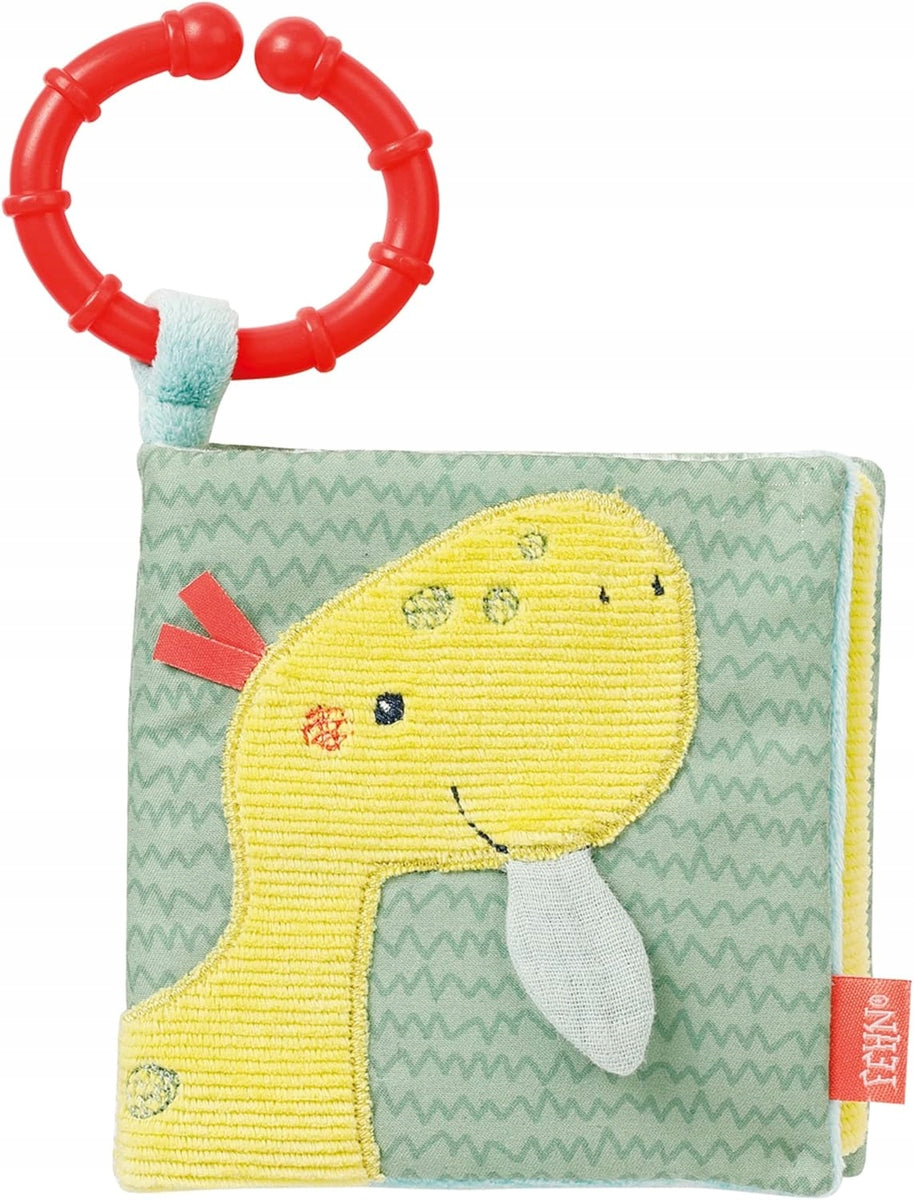 FEHN Happy Dino książeczka sensoryczna ZAWIESZKA 11 x 11 cm