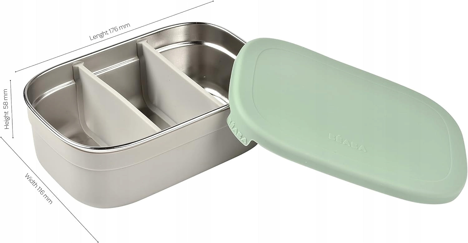 BEABA śniadaniówka lunchbox STAL nierdzewna 760ml z przegrodami