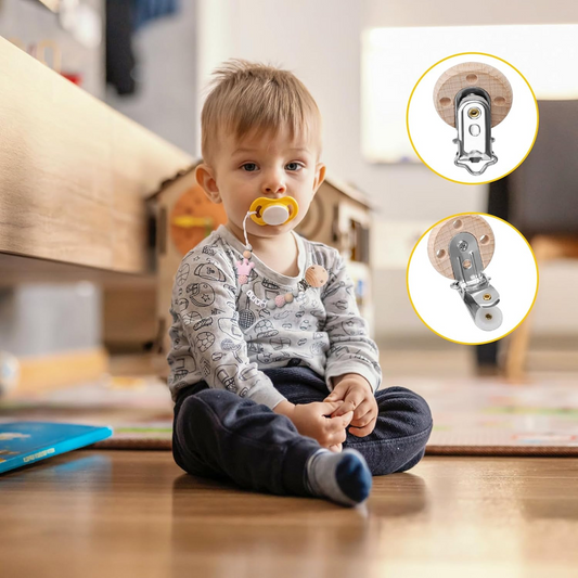 KIGNIOTE Holzclips für Schnullerketten 12 Stück