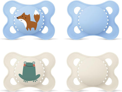 MAM Original silicone pacifiers, 0–6 months, 4 pcs. Fox and Frog