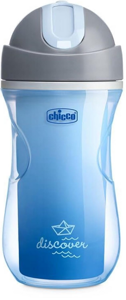 CHICCO Sport Cup ποτήρι χωρίς διαρροή με καλαμάκι 266 ml 14 μηνών+