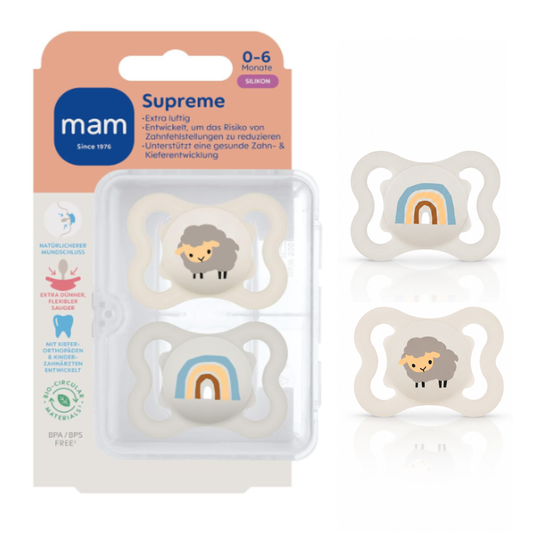 MAM Supreme πιπίλα σιλικόνης 0-6 μηνών x2