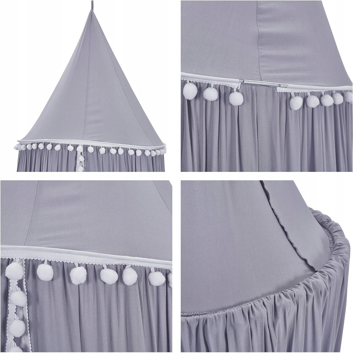 BALDACHIN pe structură cu pompoane 240 cm