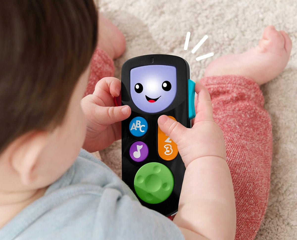 FISHER-PRICE HGY50 pilot interaktywny Smart TV J.NIEMIECKI dla dzieci 6m+, czarny, ABC i liczby