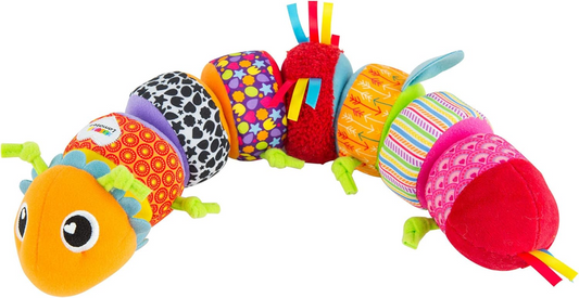 LAMAZE Mix & Match érzékszervi csörgő hernyó, 8 részes, tépőzárral, 44 cm