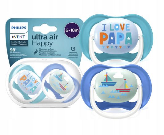 PHILIPS AVENT Ultra Airsoothers x2age 6-18 monthssiliconeBPA-freeGood, new condition, replacement packaging