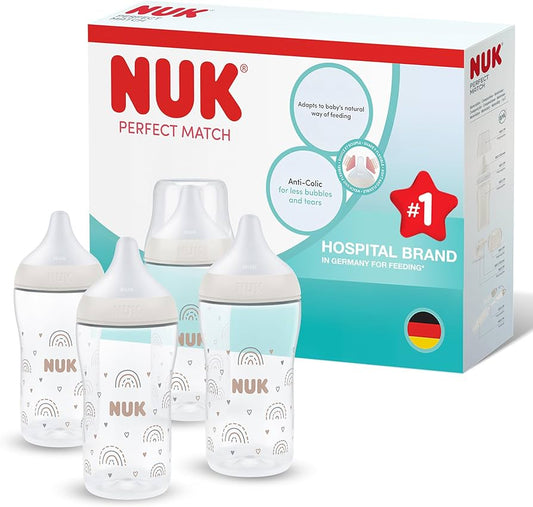 NUK Perfect Match αντι-κολικοί μπιμπερό 260 ml 3m+ x4