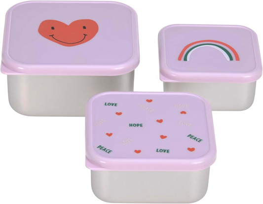 LASSIG Snackbox ocelové KRABIČKY NA SVAČINY x3