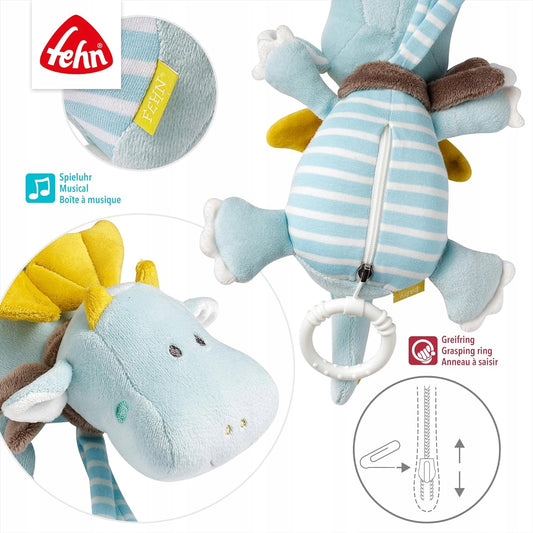 FEHN Pequeño castillo colgante con caja de música DRAGÓN 19 cm