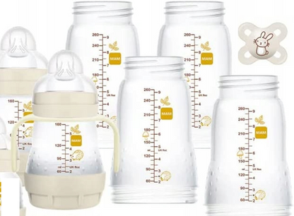 MAM Easy Start Anti-Colic 2 x butelka Anti-Colic 160 ml ze smoczkami, 4 x 260ml korpusy butelek, 1x uchwyt do