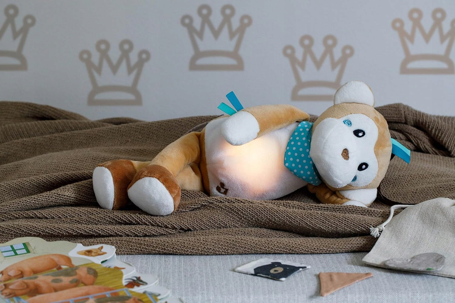 INNOGIO GIO-881 przytulanka ze światełkiem i 10 dźwiękami MAŁPA LUCY 35 cm