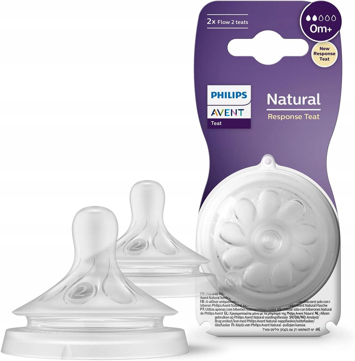 PHILIPS AVENT Natural RESPONSE θηλές μπιμπερό 0 μηνών+ x2