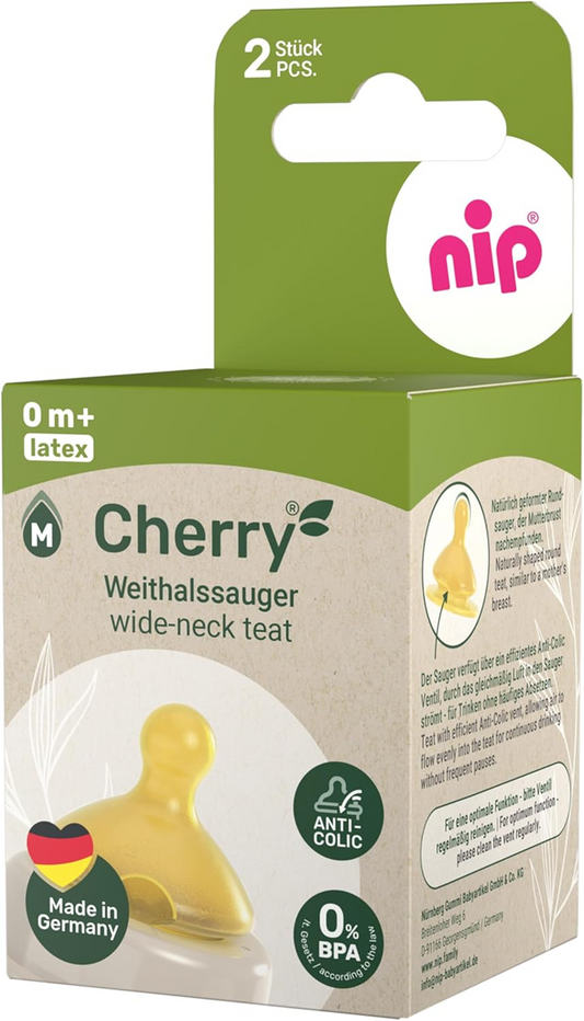 NIP Cherry Green cumlík na fľašu M 0+ x2 LATEX