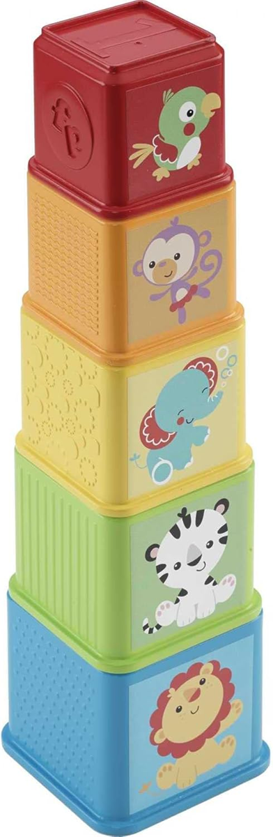 FISHER-PRICE Stack & Explore Blocks cuburi de dimensiuni diferite, 5 bucăți