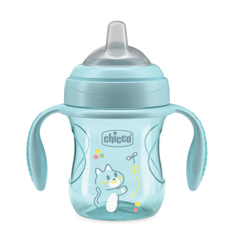 CHICCO Transition Cup kubek niekapek z ustnikiem i uchwytami 200 ml 4 m+
