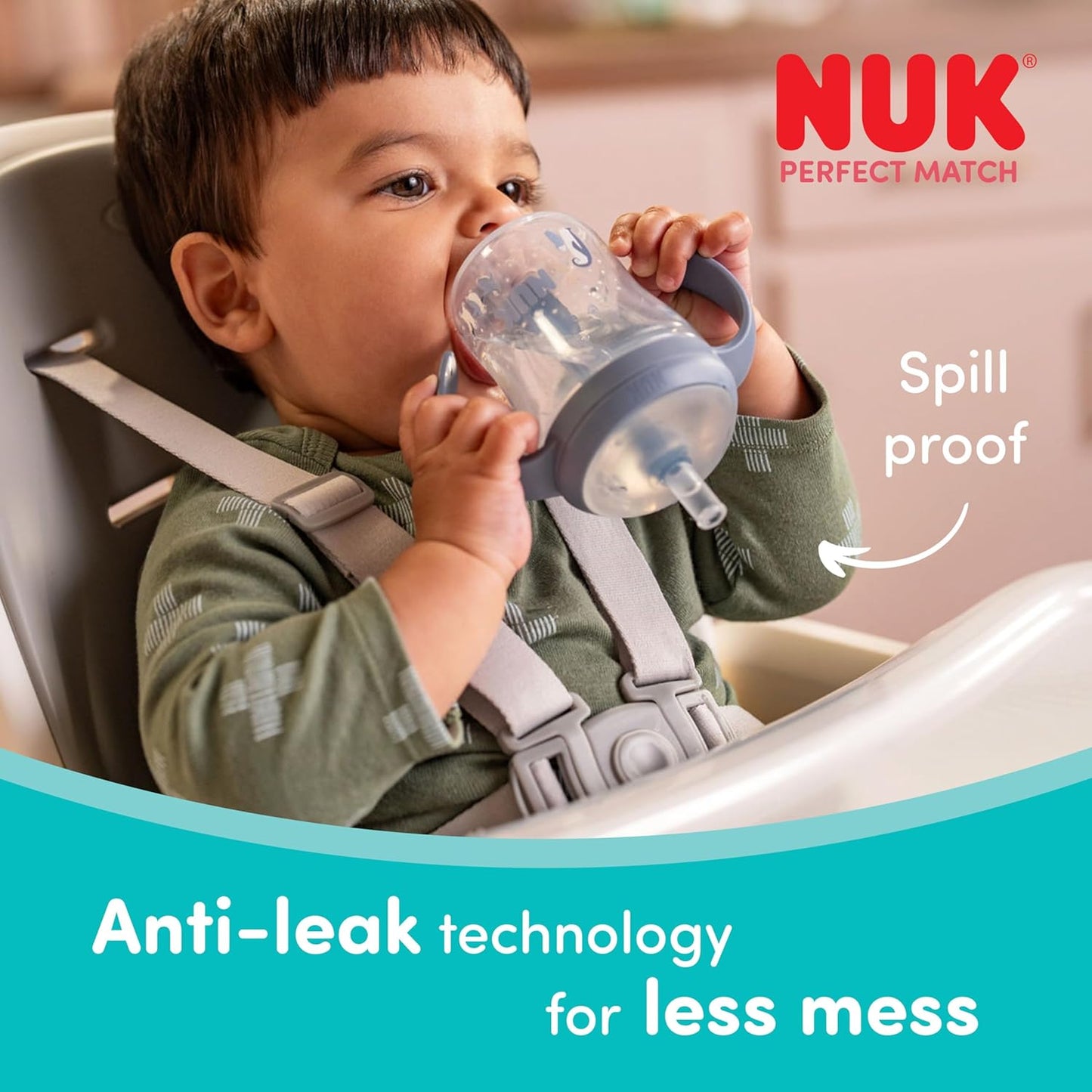 NUK Perfect Match Learner Cup Straws 8m+ x2