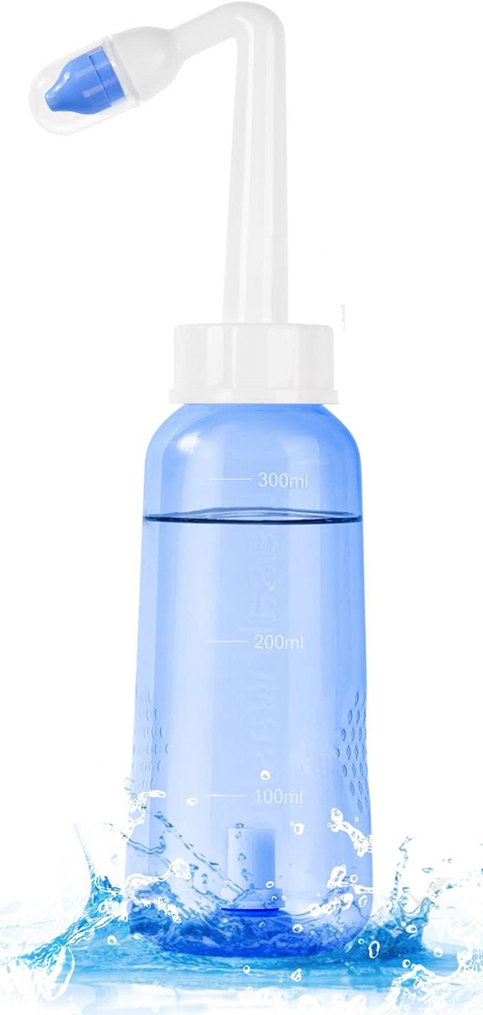 URAQT Neti Poti nosová výplachová súprava pre deti a dospelých, 2 nadstavce, 300 ml