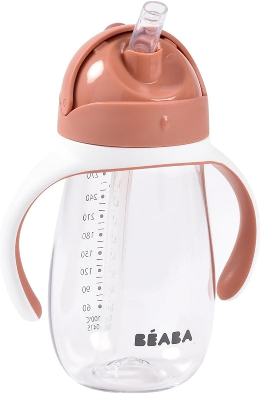 BEABA Straw Cup τριτάνιο ποτηράκι με καλαμάκι και στόμιο κατά των διαρροών 300 ml 8 m+