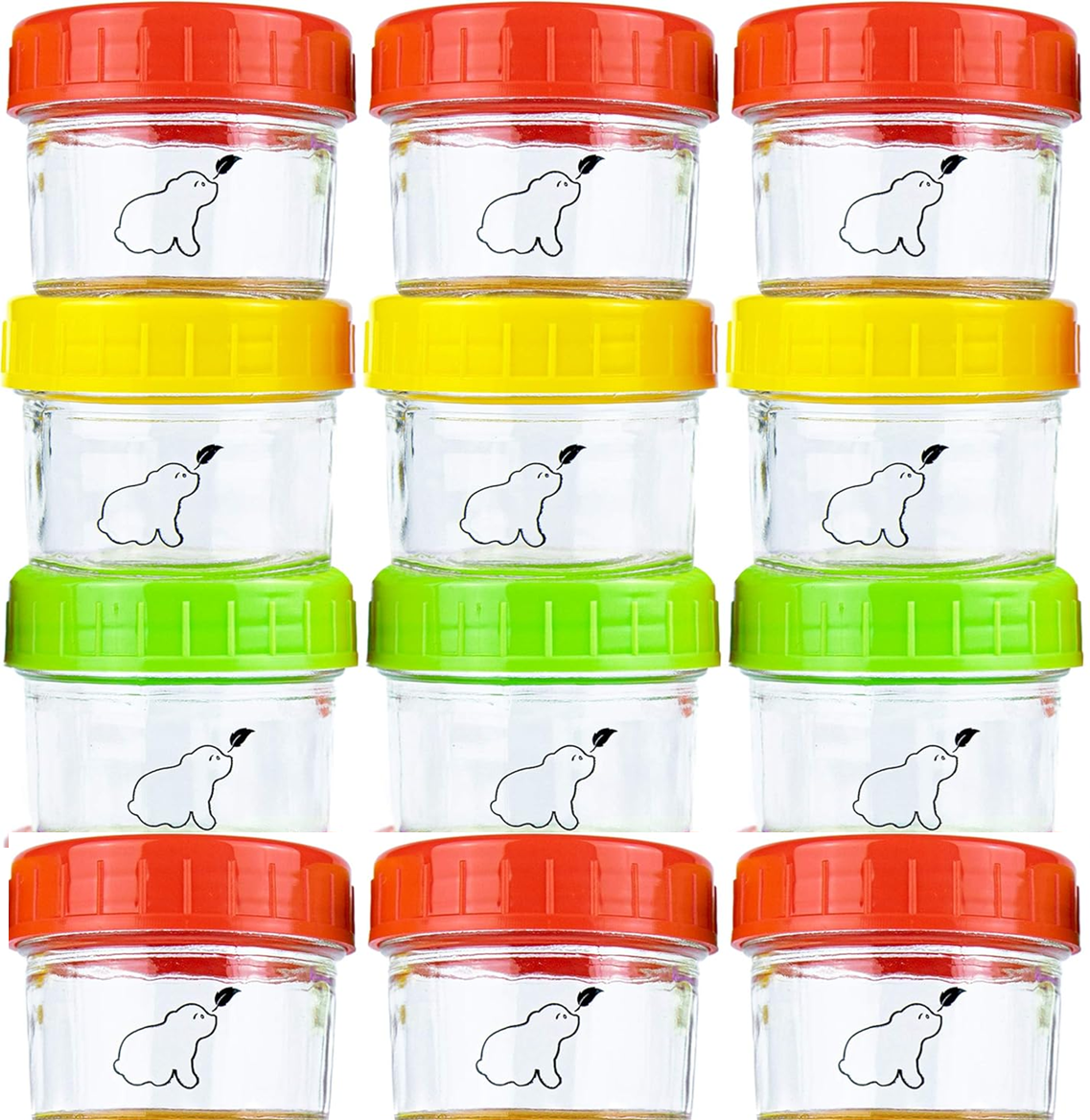 BUDDING BEAR γυάλινα δοχεία βάζα 120 ml x 12