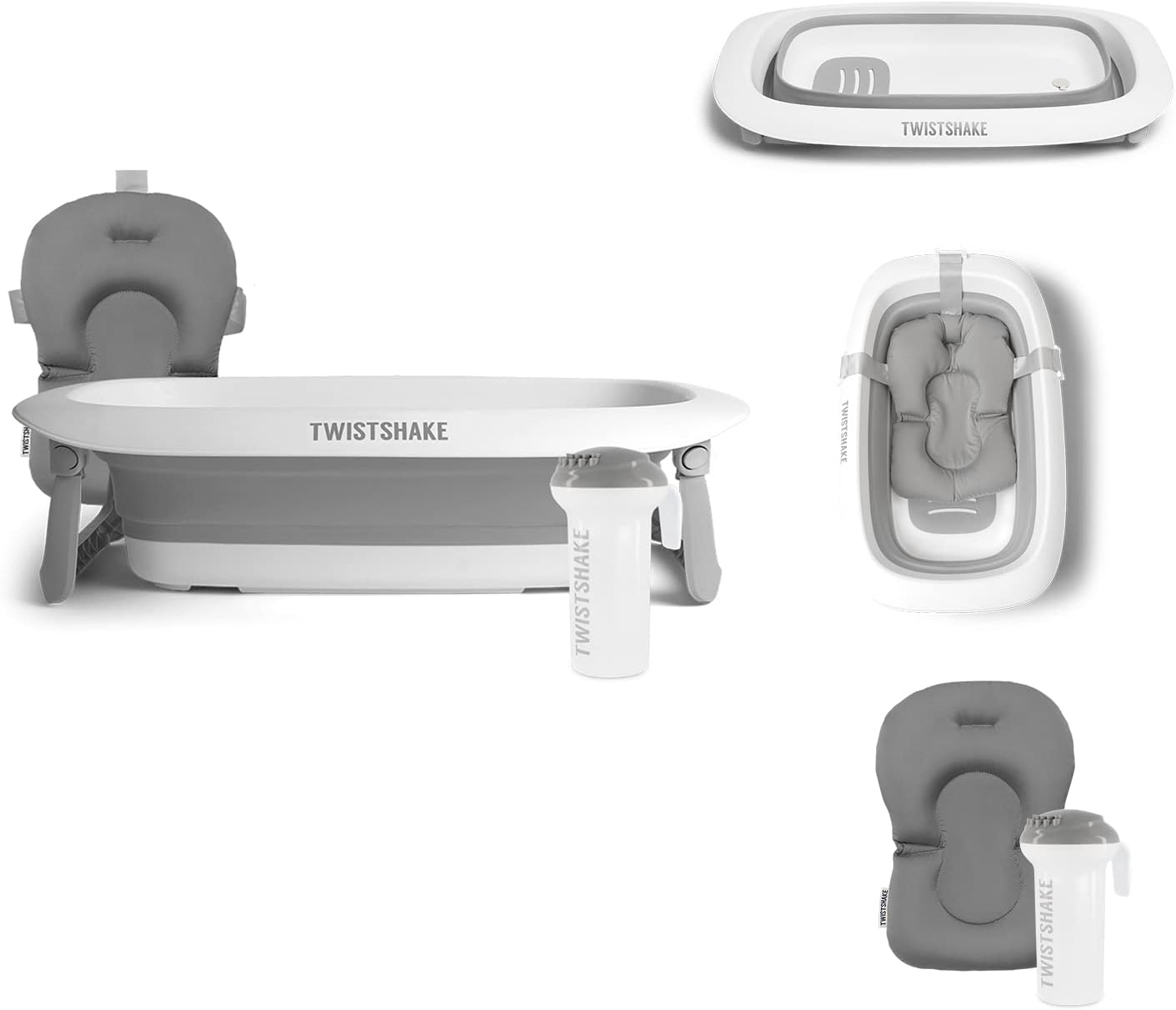TWISTSHAKE cădiță compactă pliabilă + suport + recipient pentru clătire