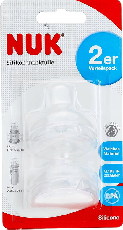 NUK smoczek ustnik do First Choice i Active Cup x2, silikonowy, bez BPA, miękki ustnik do bidonu