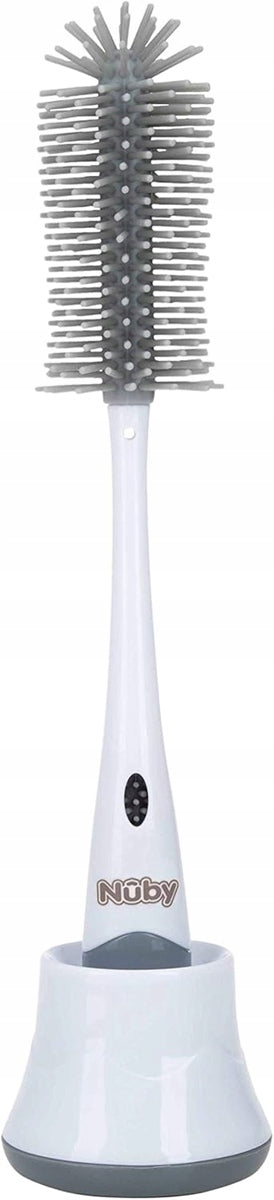 NUBY perie 2 în 1 pentru curățarea suzetelor și biberoanelor, 30 cm + suport