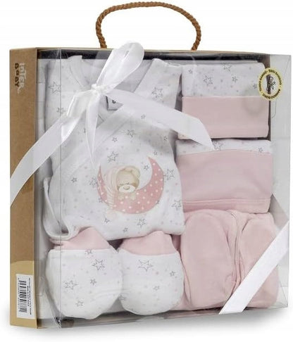 INTERBABY σετ δώρου από μπαμπού πυτζάμες σκουφάκι κάλτσες σαλιάρα