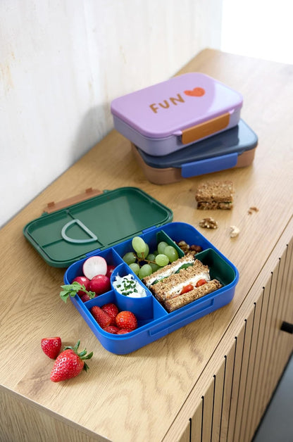 LÄSSIG Bento-Box Brotdose mit Fächern 17 × 21 cm Regenbogen