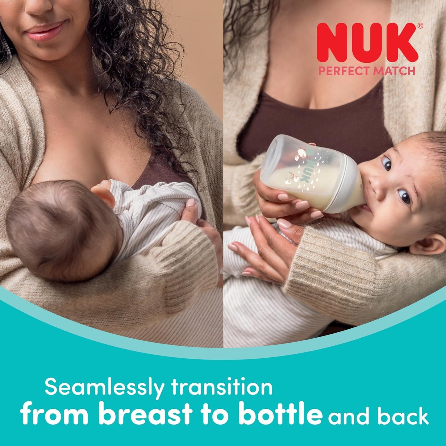 NUK Perfect Match θηλή σιλικόνης μεσαία ροή 3m+ x2
