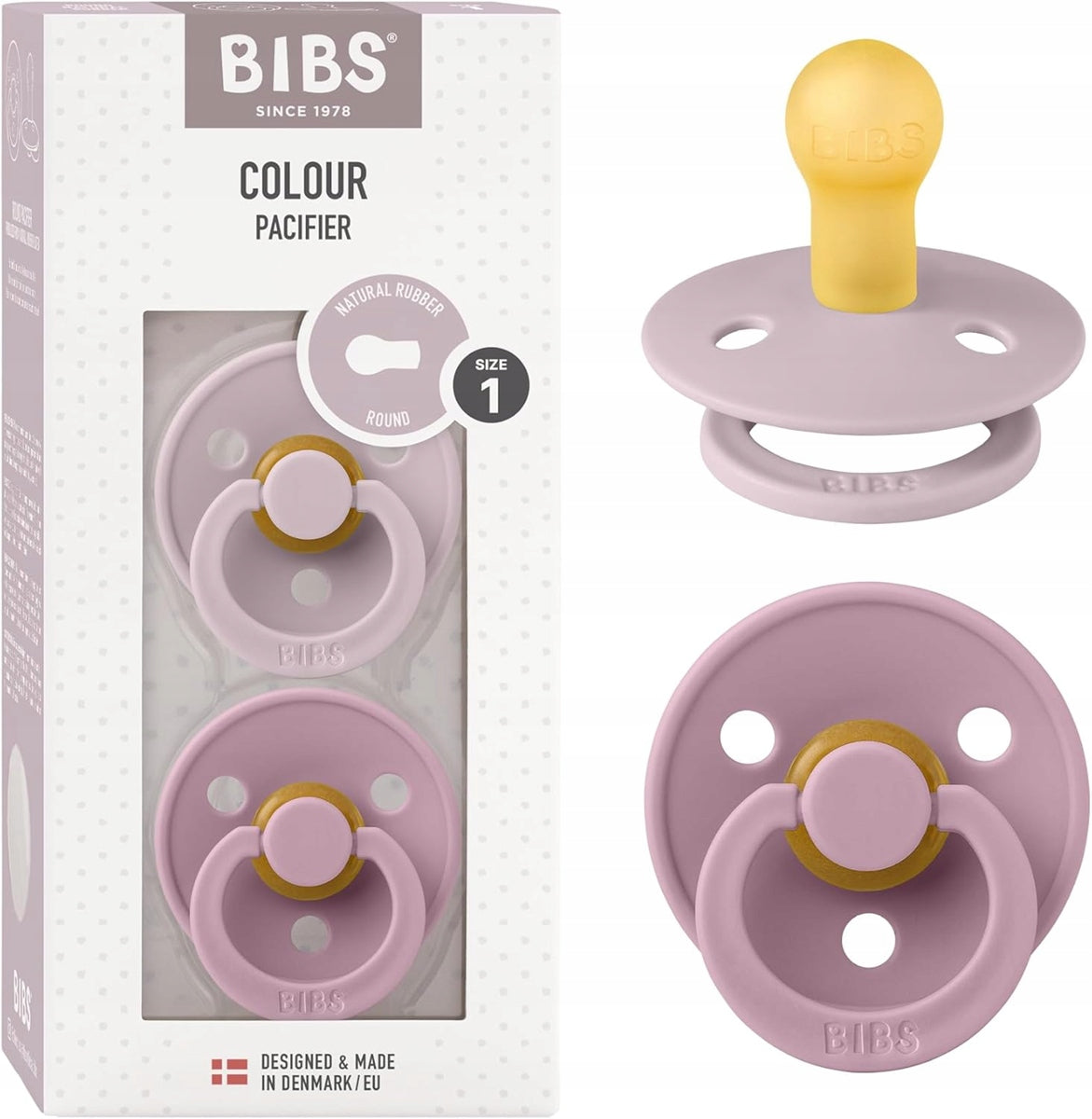 BIBS COLOUR πιπίλες (μασητικά) 2τμχ από καουτσούκ 0-6 μηνών