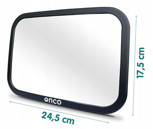 ONCO Baby Car MirrorBaby observation mirrorcolour blackoverall width 17.5 cm, height 24.5 cmwidth of mirror