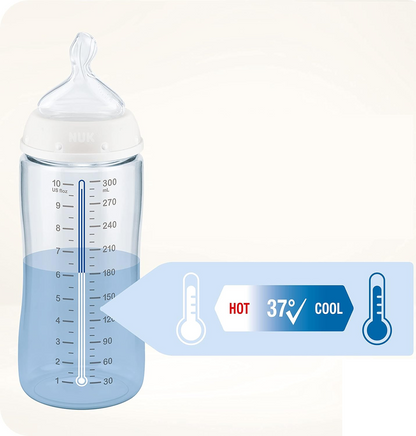 NUK First Choice+ σετ 0–6 μηνών γυάλινες μπουκάλες 2 x 120 ml και 2 x 240 ml + καλάθι