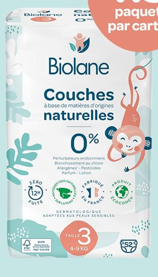 BIOLANE pannolini taglia 3 (4-9kg) x52pz