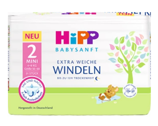 HIPP πάνες μιας χρήσης μέγεθος 2 4-8kg x31