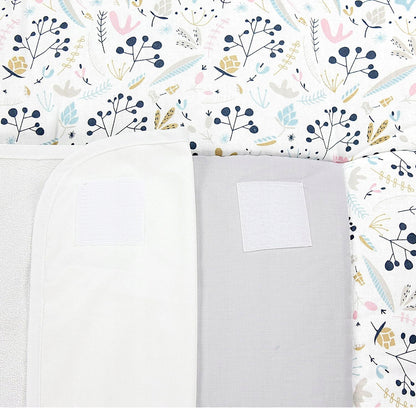 TUPTAM miękki przewijak z pokrowcami x2 75x65 cm z wzorem, wodoodporny, bawełniany, antyalergiczny