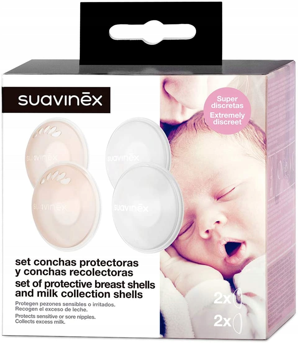 SUAVINEX prsné mušle na zachytávanie mlieka + ochranné mušle