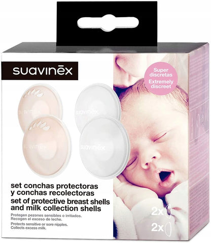 SUAVINEX prsné mušle na zachytávanie mlieka + ochranné mušle