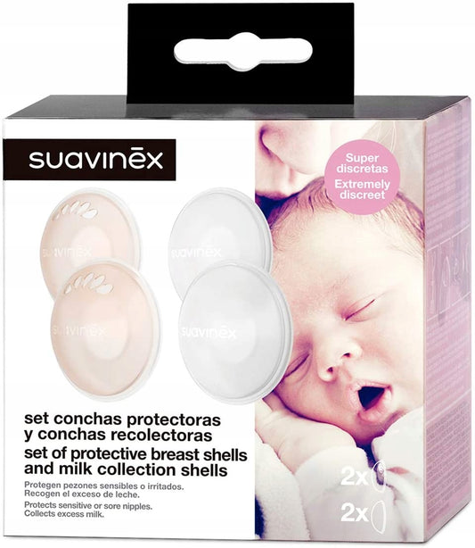 SUAVINEX επιθέματα θηλών για τη συλλογή γάλακτος + προστατευτικά επιθέματα θηλών