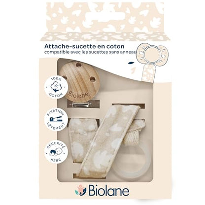 Biolane βαμβακερό κλιπ για πιπίλα, κρεμαστό