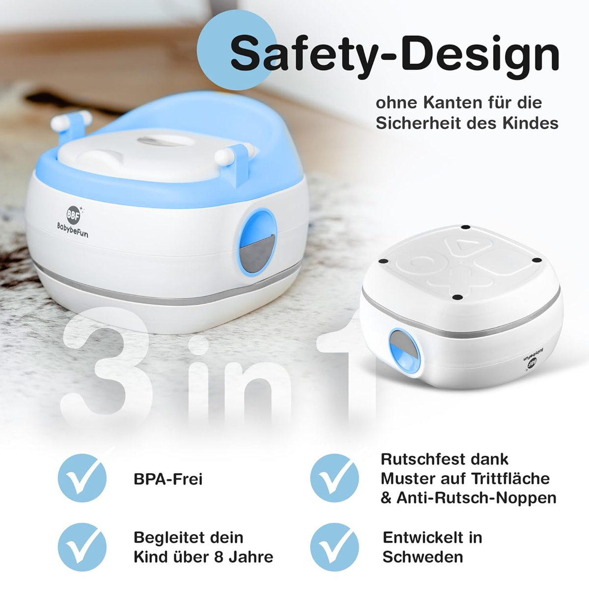 BABYBEFUN 3w1 nocnik nakładka podnóżek