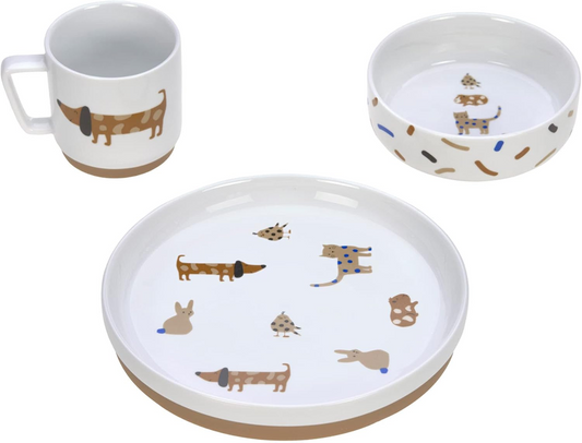 LASSIG Little Mateys sada porcelánového nádobí 3 ks.