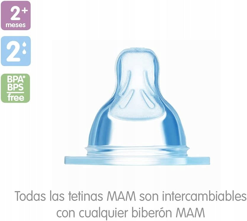 MAM tetină pentru biberon x2 2m+