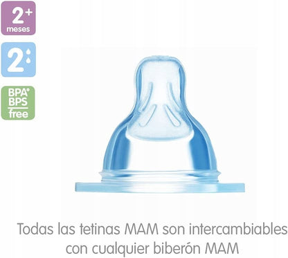 MAM tetină pentru biberon x2 2m+
