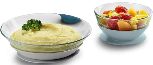BEABA siliconen servies set met zuignap DURALEX 2-delig.