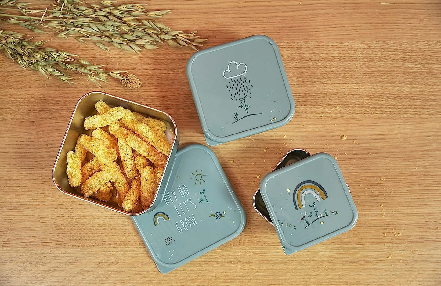 LASSIG Snackbox stalowe PUDEŁKA NA PRZEKĄSKI x3