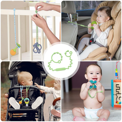 VICLOON silicone pacifier clip chain, teether and toy holder, 32 cm