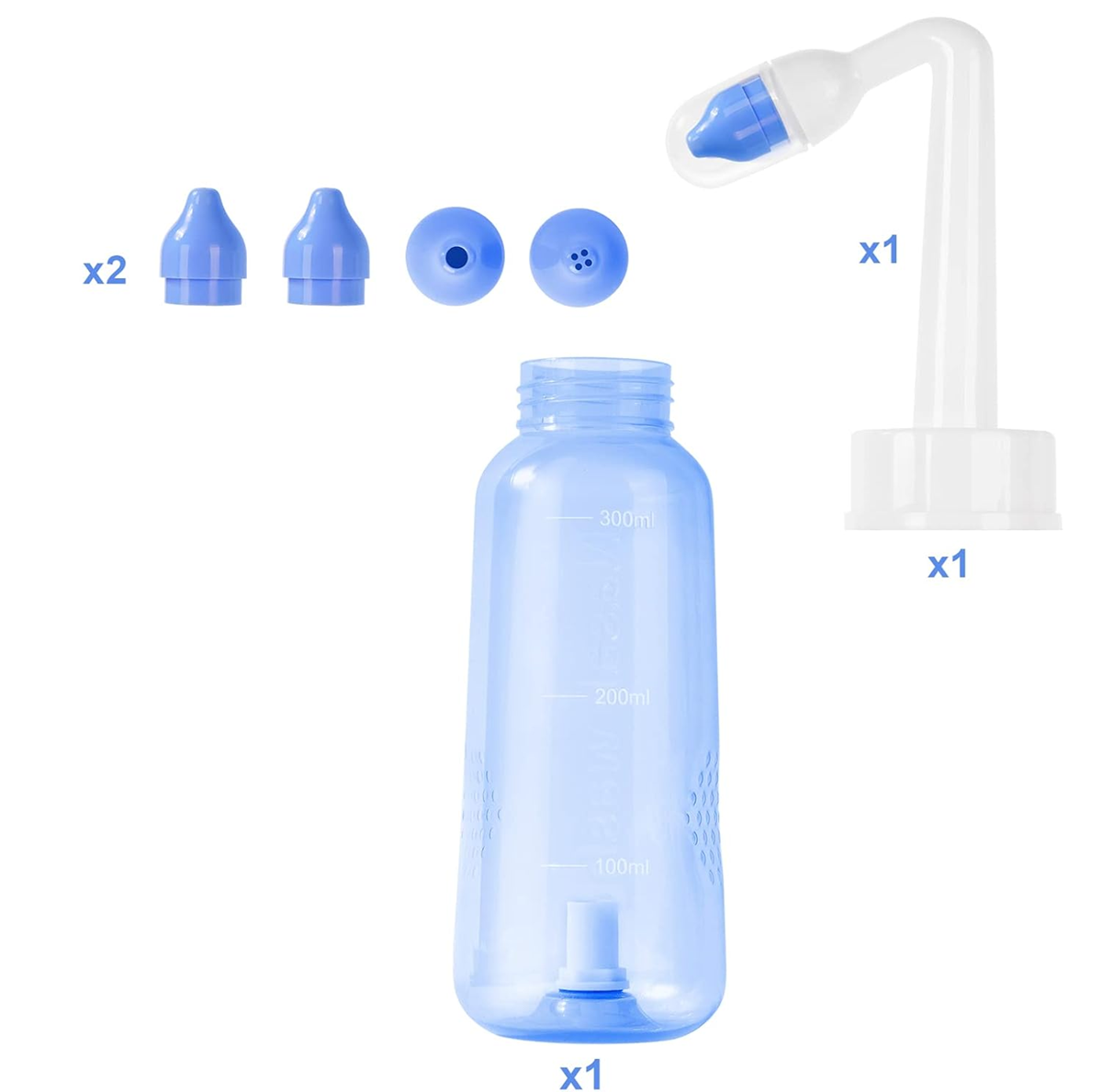 URAQT Neti Pot Ρινική Κανάτα Πλύσης για Παιδιά και Ενήλικες, 2 Εξαρτήματα, 300 ml